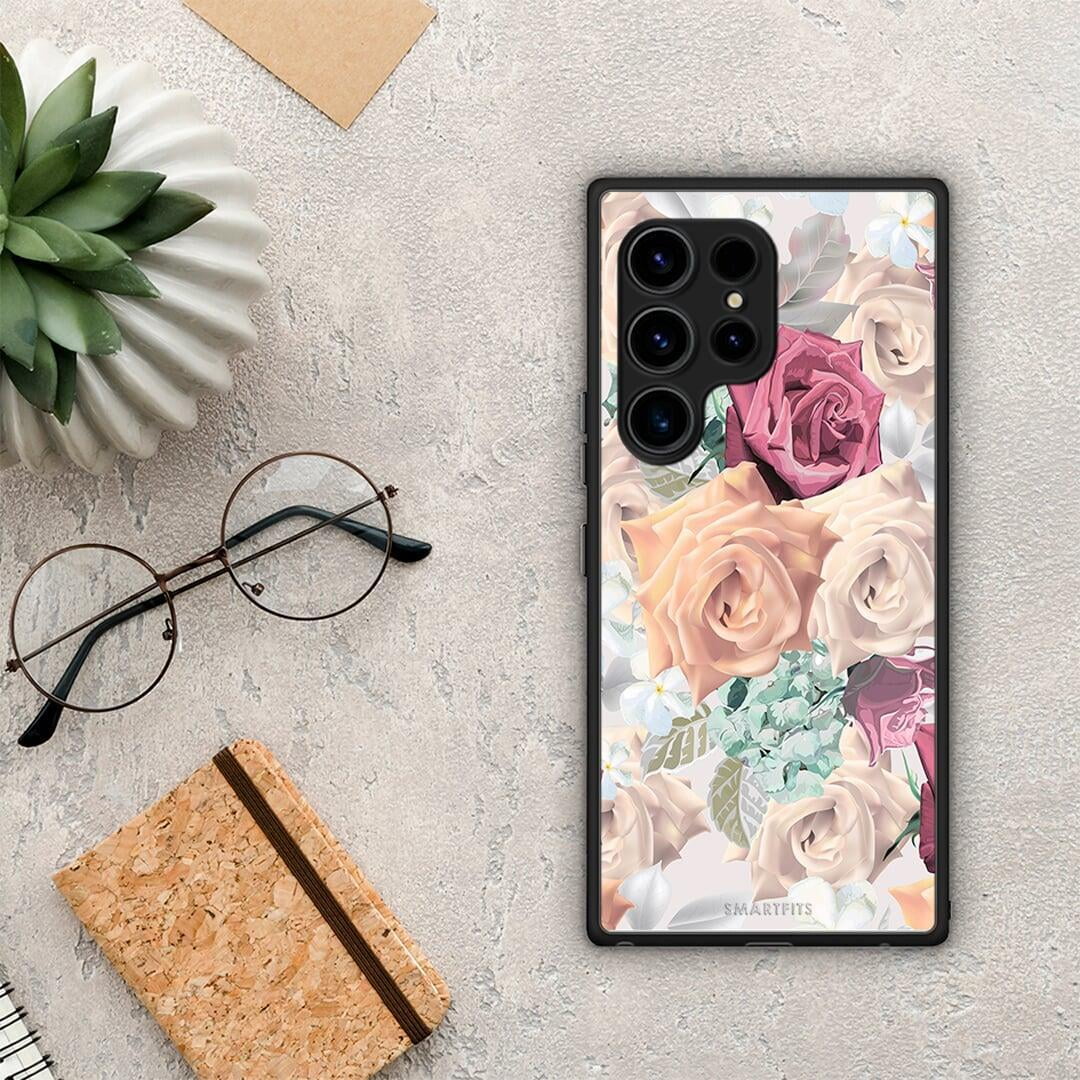 Θήκη Samsung Galaxy S23 Ultra Floral Bouquet από τη Smartfits με σχέδιο στο πίσω μέρος και μαύρο περίβλημα | Samsung Galaxy S23 Ultra Floral Bouquet Case with Colorful Back and Black Bezels