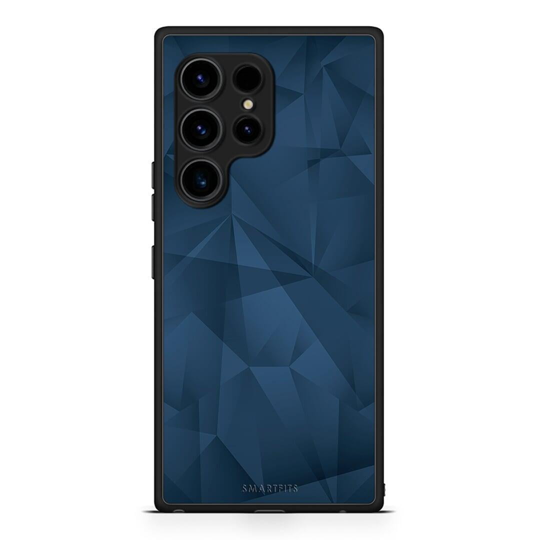 Θήκη Samsung Galaxy S23 Ultra Geometric Blue Abstract από τη Smartfits με σχέδιο στο πίσω μέρος και μαύρο περίβλημα | Samsung Galaxy S23 Ultra Geometric Blue Abstract Case with Colorful Back and Black Bezels