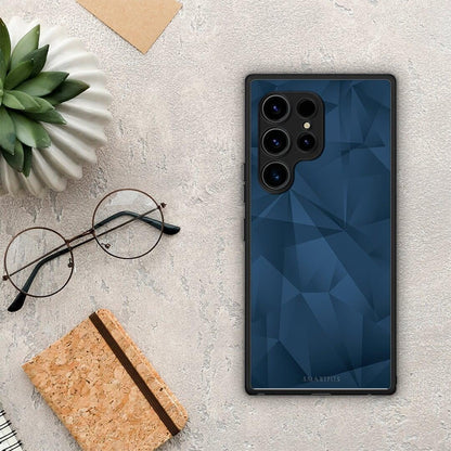 Θήκη Samsung Galaxy S23 Ultra Geometric Blue Abstract από τη Smartfits με σχέδιο στο πίσω μέρος και μαύρο περίβλημα | Samsung Galaxy S23 Ultra Geometric Blue Abstract Case with Colorful Back and Black Bezels