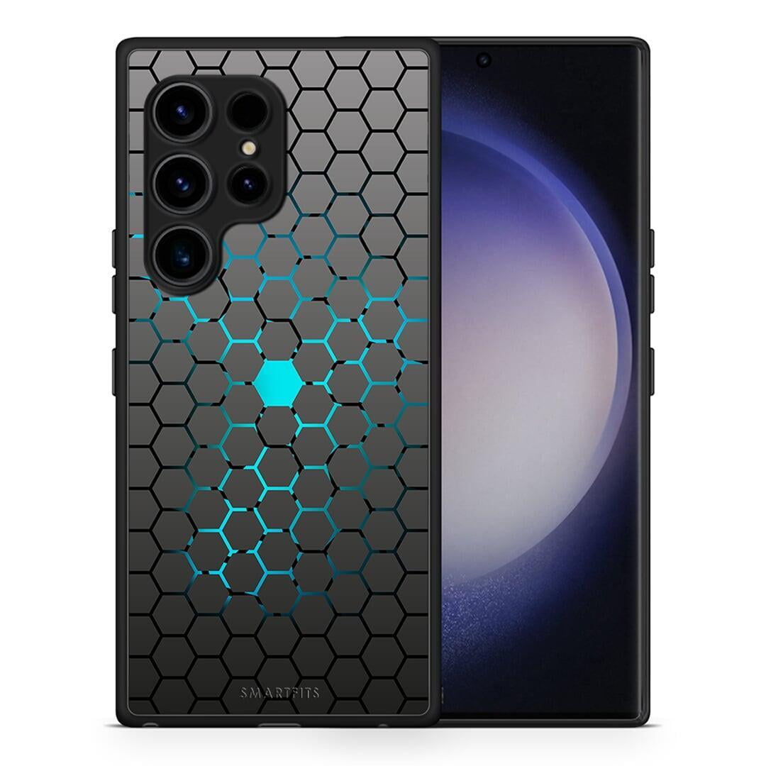 Θήκη Samsung Galaxy S23 Ultra Geometric Hexagonal από τη Smartfits με σχέδιο στο πίσω μέρος και μαύρο περίβλημα | Samsung Galaxy S23 Ultra Geometric Hexagonal Case with Colorful Back and Black Bezels