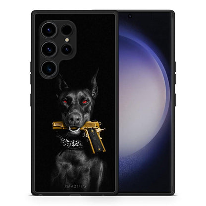 Θήκη Samsung Galaxy S23 Ultra Golden Gun από τη Smartfits με σχέδιο στο πίσω μέρος και μαύρο περίβλημα | Samsung Galaxy S23 Ultra Golden Gun Case with Colorful Back and Black Bezels