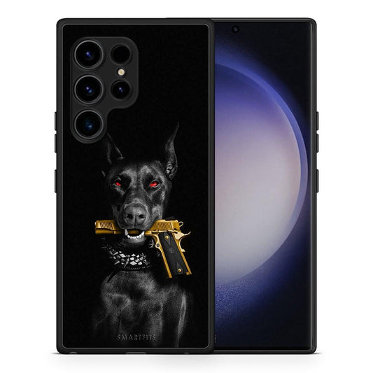 Θήκη Samsung Galaxy S23 Ultra Golden Gun από τη Smartfits με σχέδιο στο πίσω μέρος και μαύρο περίβλημα | Samsung Galaxy S23 Ultra Golden Gun Case with Colorful Back and Black Bezels