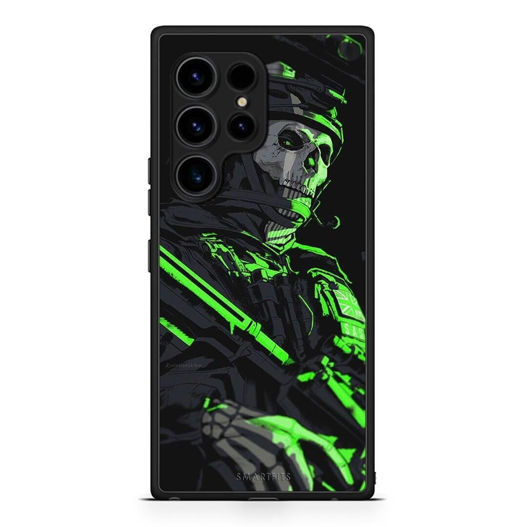 Θήκη Samsung Galaxy S23 Ultra Green Soldier από τη Smartfits με σχέδιο στο πίσω μέρος και μαύρο περίβλημα | Samsung Galaxy S23 Ultra Green Soldier Case with Colorful Back and Black Bezels