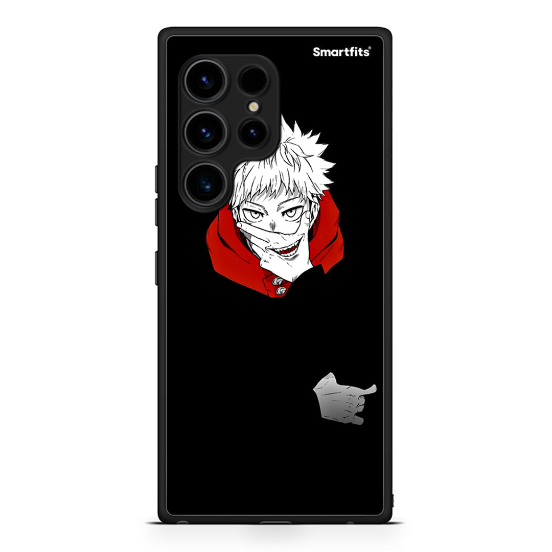 Θήκη Samsung Galaxy S23 Ultra Itadori Anime από τη Smartfits με σχέδιο στο πίσω μέρος και μαύρο περίβλημα | Samsung Galaxy S23 Ultra Itadori Anime Case with Colorful Back and Black Bezels
