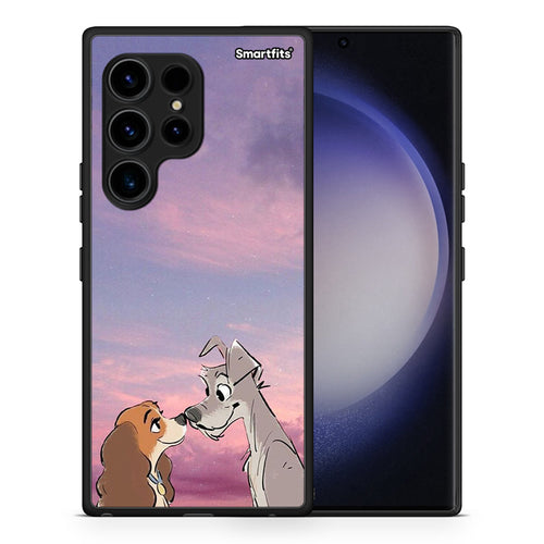 Θήκη Samsung Galaxy S23 Ultra Lady And Tramp από τη Smartfits με σχέδιο στο πίσω μέρος και μαύρο περίβλημα | Samsung Galaxy S23 Ultra Lady And Tramp Case with Colorful Back and Black Bezels