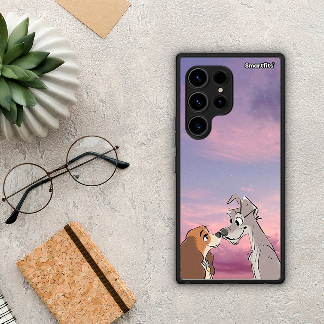 Θήκη Samsung Galaxy S23 Ultra Lady And Tramp από τη Smartfits με σχέδιο στο πίσω μέρος και μαύρο περίβλημα | Samsung Galaxy S23 Ultra Lady And Tramp Case with Colorful Back and Black Bezels