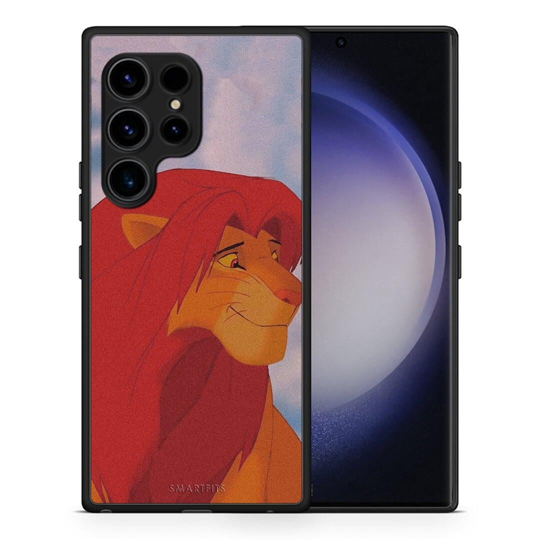 Θήκη Samsung Galaxy S23 Ultra Lion Love 1 από τη Smartfits με σχέδιο στο πίσω μέρος και μαύρο περίβλημα | Samsung Galaxy S23 Ultra Lion Love 1 Case with Colorful Back and Black Bezels