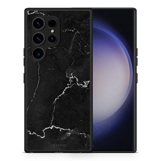 Θήκη Samsung Galaxy S23 Ultra Marble Black από τη Smartfits με σχέδιο στο πίσω μέρος και μαύρο περίβλημα | Samsung Galaxy S23 Ultra Marble Black Case with Colorful Back and Black Bezels