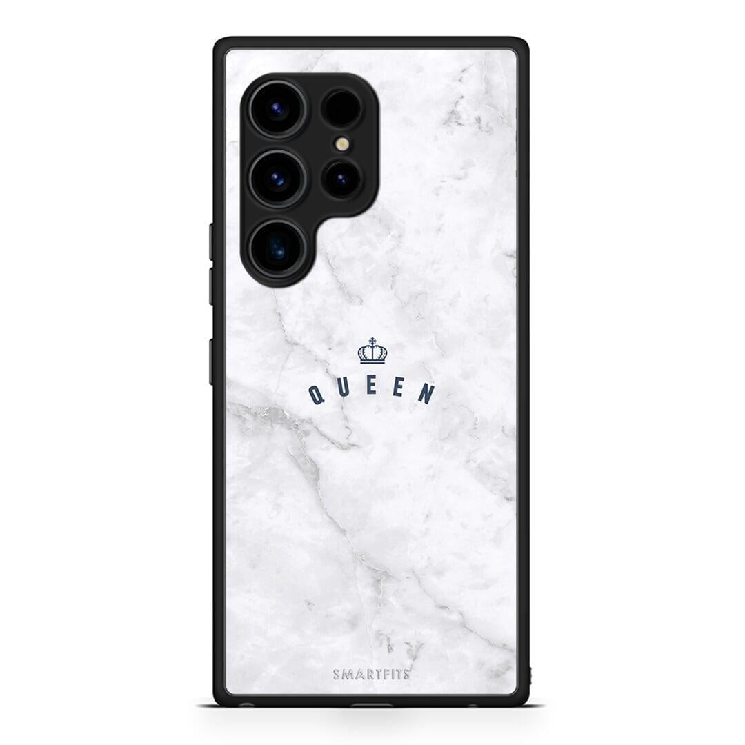 Θήκη Samsung Galaxy S23 Ultra Marble Queen από τη Smartfits με σχέδιο στο πίσω μέρος και μαύρο περίβλημα | Samsung Galaxy S23 Ultra Marble Queen Case with Colorful Back and Black Bezels