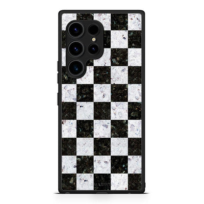 Θήκη Samsung Galaxy S23 Ultra Marble Square Geometric από τη Smartfits με σχέδιο στο πίσω μέρος και μαύρο περίβλημα | Samsung Galaxy S23 Ultra Marble Square Geometric Case with Colorful Back and Black Bezels