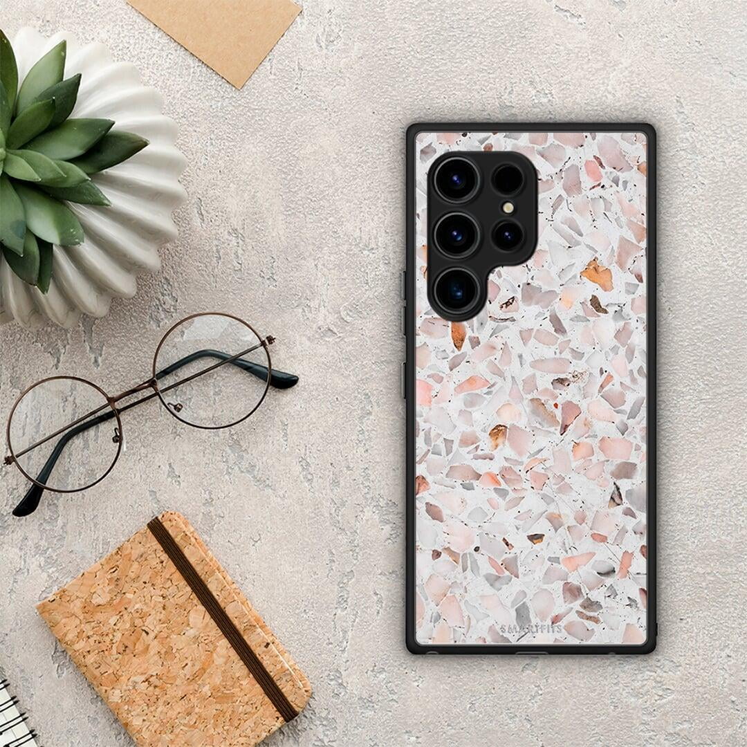 Θήκη Samsung Galaxy S23 Ultra Marble Terrazzo από τη Smartfits με σχέδιο στο πίσω μέρος και μαύρο περίβλημα | Samsung Galaxy S23 Ultra Marble Terrazzo Case with Colorful Back and Black Bezels