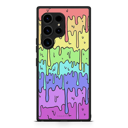 Θήκη Samsung Galaxy S23 Ultra Melting Rainbow από τη Smartfits με σχέδιο στο πίσω μέρος και μαύρο περίβλημα | Samsung Galaxy S23 Ultra Melting Rainbow Case with Colorful Back and Black Bezels