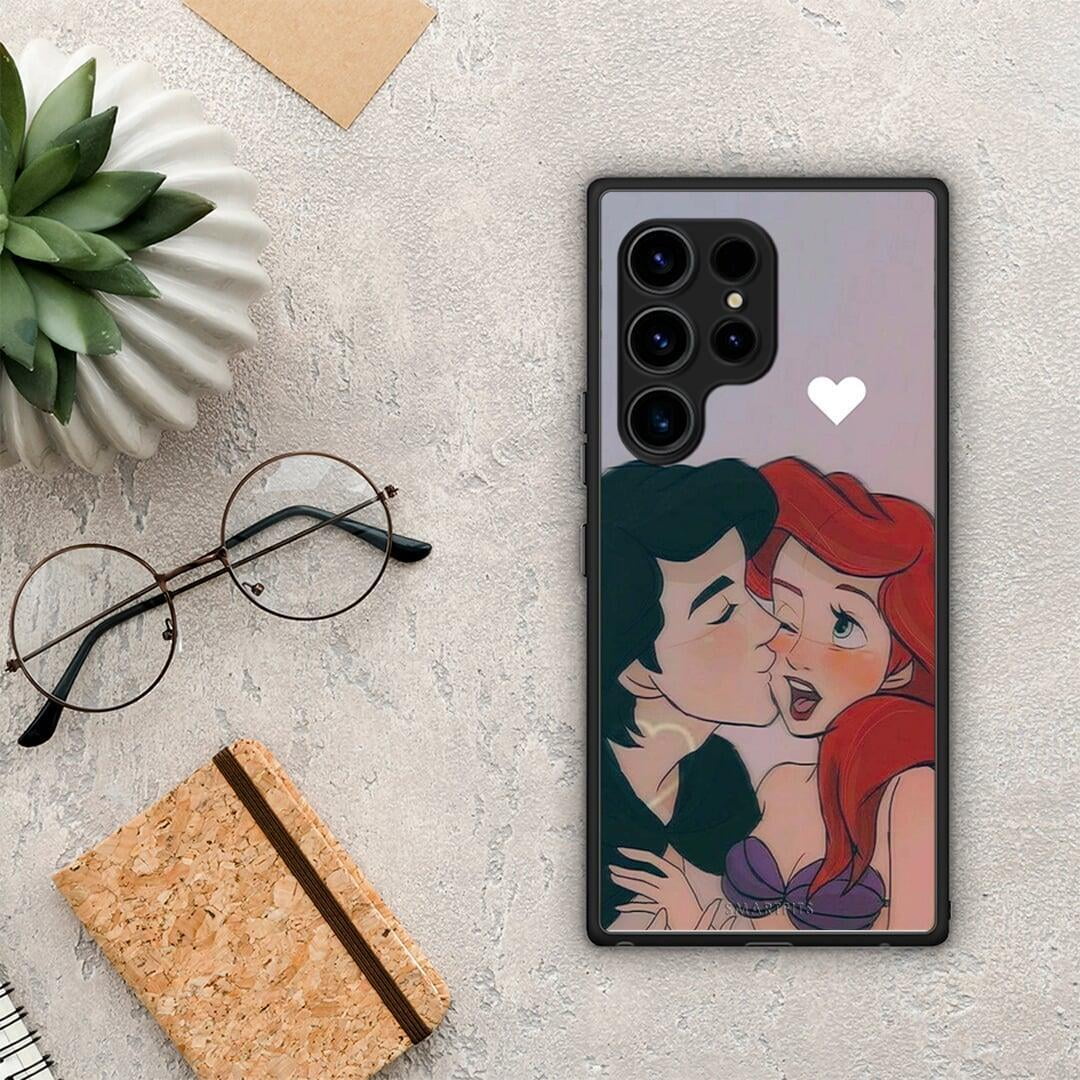 Θήκη Samsung Galaxy S23 Ultra Mermaid Couple από τη Smartfits με σχέδιο στο πίσω μέρος και μαύρο περίβλημα | Samsung Galaxy S23 Ultra Mermaid Couple Case with Colorful Back and Black Bezels