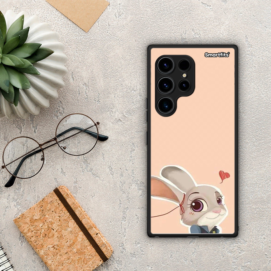 Θήκη Samsung Galaxy S23 Ultra Nick Wilde And Judy Hopps Love 2 από τη Smartfits με σχέδιο στο πίσω μέρος και μαύρο περίβλημα | Samsung Galaxy S23 Ultra Nick Wilde And Judy Hopps Love 2 Case with Colorful Back and Black Bezels