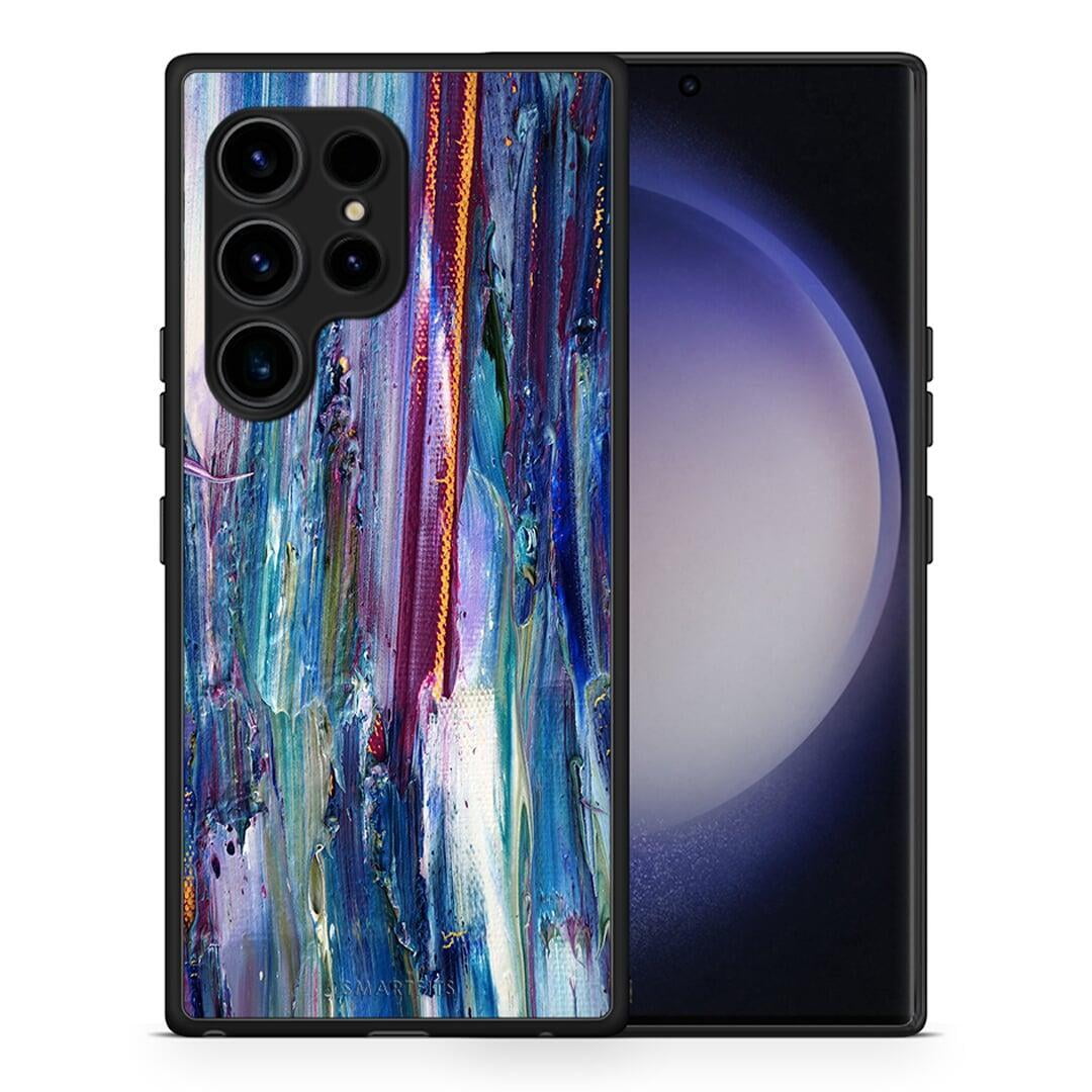 Θήκη Samsung Galaxy S23 Ultra Paint Winter από τη Smartfits με σχέδιο στο πίσω μέρος και μαύρο περίβλημα | Samsung Galaxy S23 Ultra Paint Winter Case with Colorful Back and Black Bezels