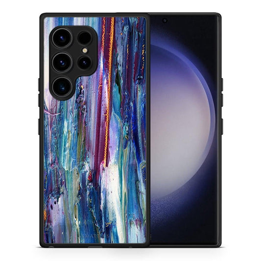 Θήκη Samsung Galaxy S23 Ultra Paint Winter από τη Smartfits με σχέδιο στο πίσω μέρος και μαύρο περίβλημα | Samsung Galaxy S23 Ultra Paint Winter Case with Colorful Back and Black Bezels