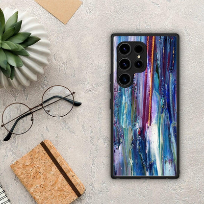 Θήκη Samsung Galaxy S23 Ultra Paint Winter από τη Smartfits με σχέδιο στο πίσω μέρος και μαύρο περίβλημα | Samsung Galaxy S23 Ultra Paint Winter Case with Colorful Back and Black Bezels