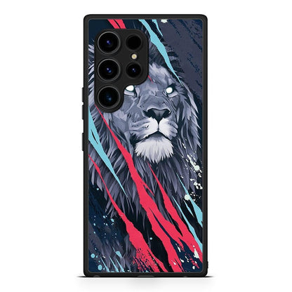 Θήκη Samsung Galaxy S23 Ultra PopArt Lion Designer από τη Smartfits με σχέδιο στο πίσω μέρος και μαύρο περίβλημα | Samsung Galaxy S23 Ultra PopArt Lion Designer Case with Colorful Back and Black Bezels