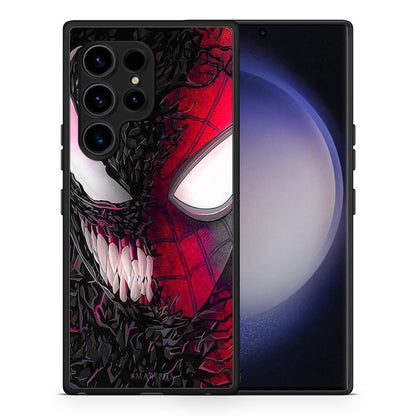 Θήκη Samsung Galaxy S23 Ultra PopArt SpiderVenom από τη Smartfits με σχέδιο στο πίσω μέρος και μαύρο περίβλημα | Samsung Galaxy S23 Ultra PopArt SpiderVenom Case with Colorful Back and Black Bezels