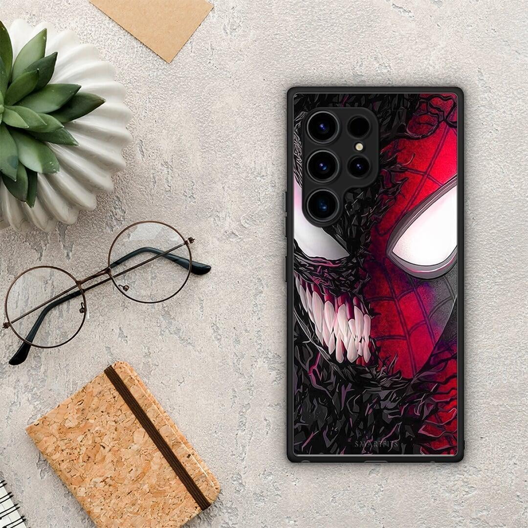 Θήκη Samsung Galaxy S23 Ultra PopArt SpiderVenom από τη Smartfits με σχέδιο στο πίσω μέρος και μαύρο περίβλημα | Samsung Galaxy S23 Ultra PopArt SpiderVenom Case with Colorful Back and Black Bezels