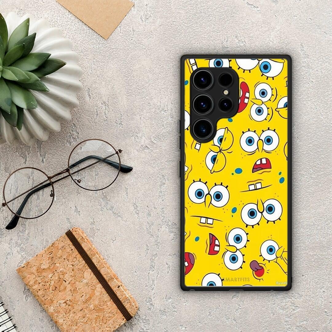 Θήκη Samsung Galaxy S23 Ultra PopArt Sponge από τη Smartfits με σχέδιο στο πίσω μέρος και μαύρο περίβλημα | Samsung Galaxy S23 Ultra PopArt Sponge Case with Colorful Back and Black Bezels