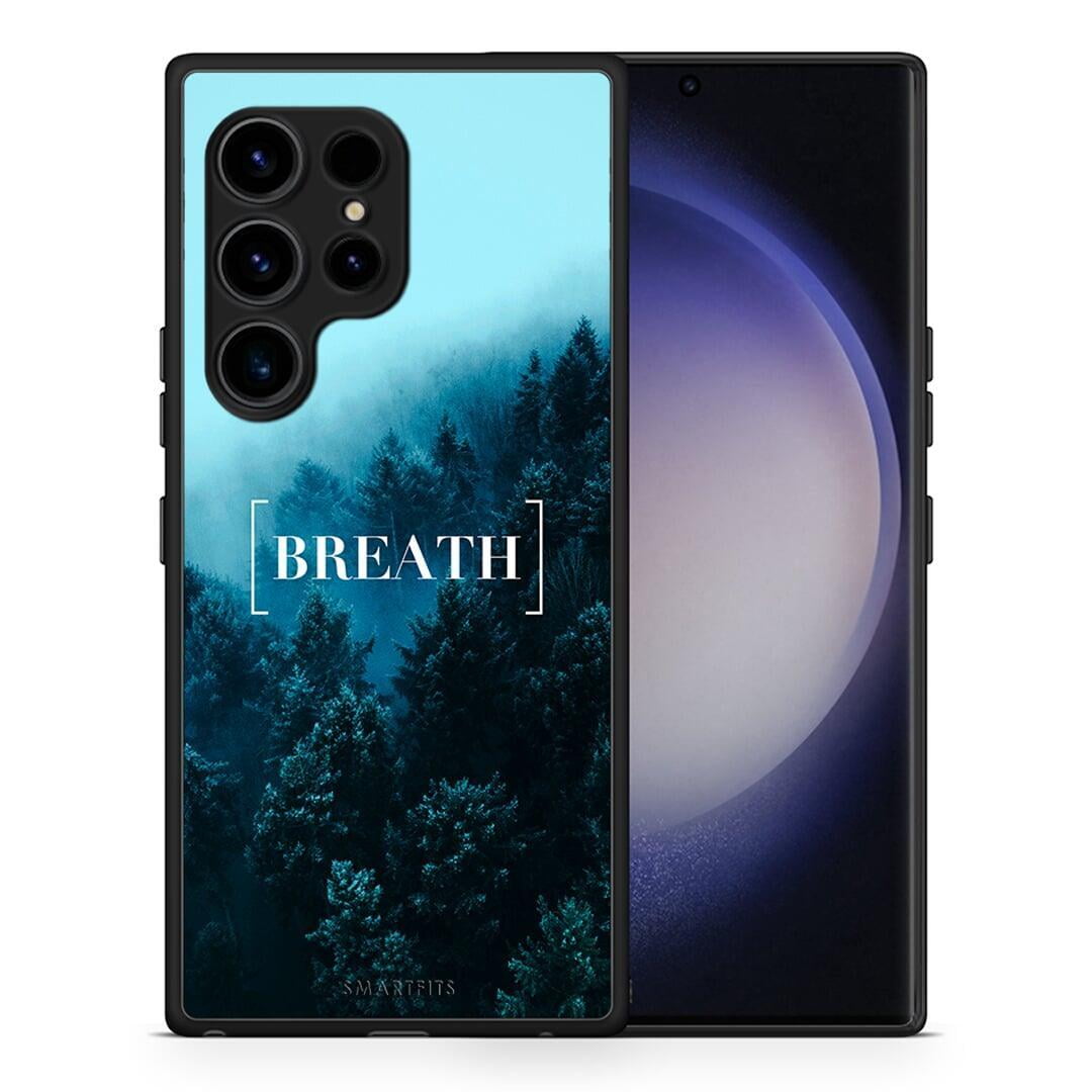 Θήκη Samsung Galaxy S23 Ultra Quote Breath από τη Smartfits με σχέδιο στο πίσω μέρος και μαύρο περίβλημα | Samsung Galaxy S23 Ultra Quote Breath Case with Colorful Back and Black Bezels