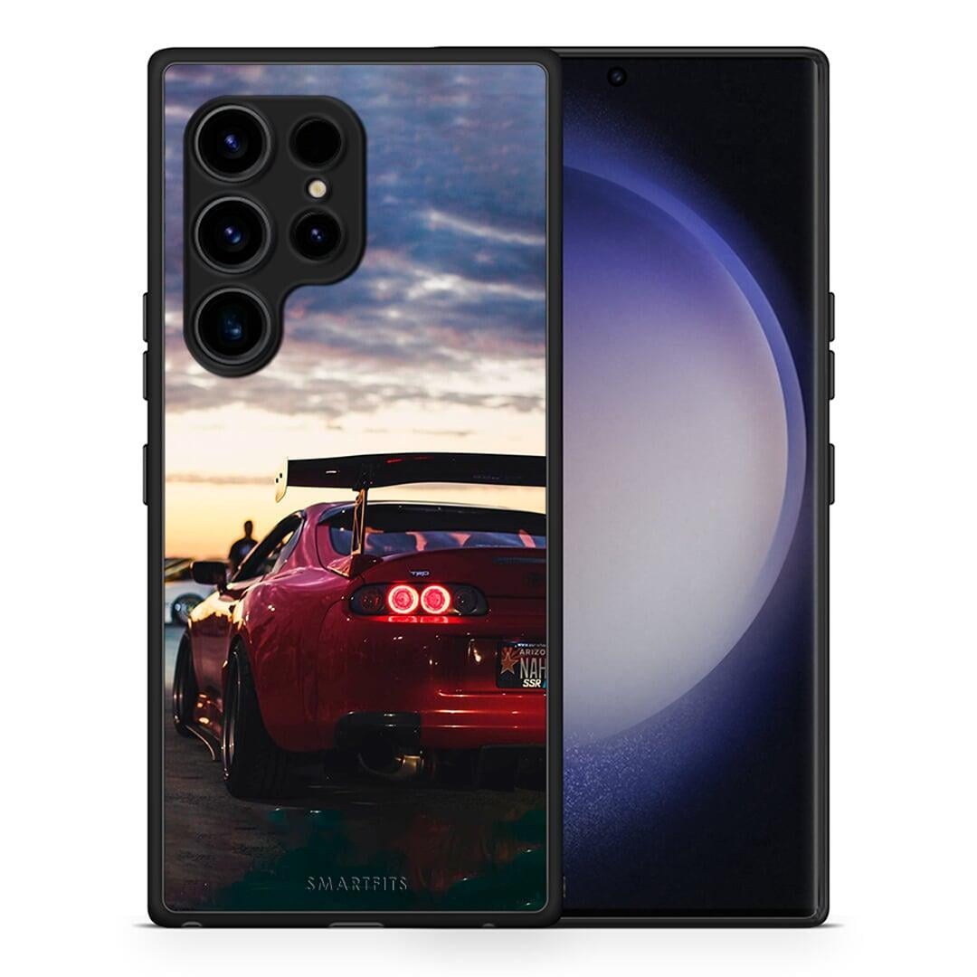 Θήκη Samsung Galaxy S23 Ultra Racing Supra από τη Smartfits με σχέδιο στο πίσω μέρος και μαύρο περίβλημα | Samsung Galaxy S23 Ultra Racing Supra Case with Colorful Back and Black Bezels