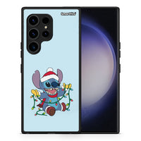 Thumbnail for Θήκη Samsung Galaxy S23 Ultra Santa Stich από τη Smartfits με σχέδιο στο πίσω μέρος και μαύρο περίβλημα | Samsung Galaxy S23 Ultra Santa Stich Case with Colorful Back and Black Bezels