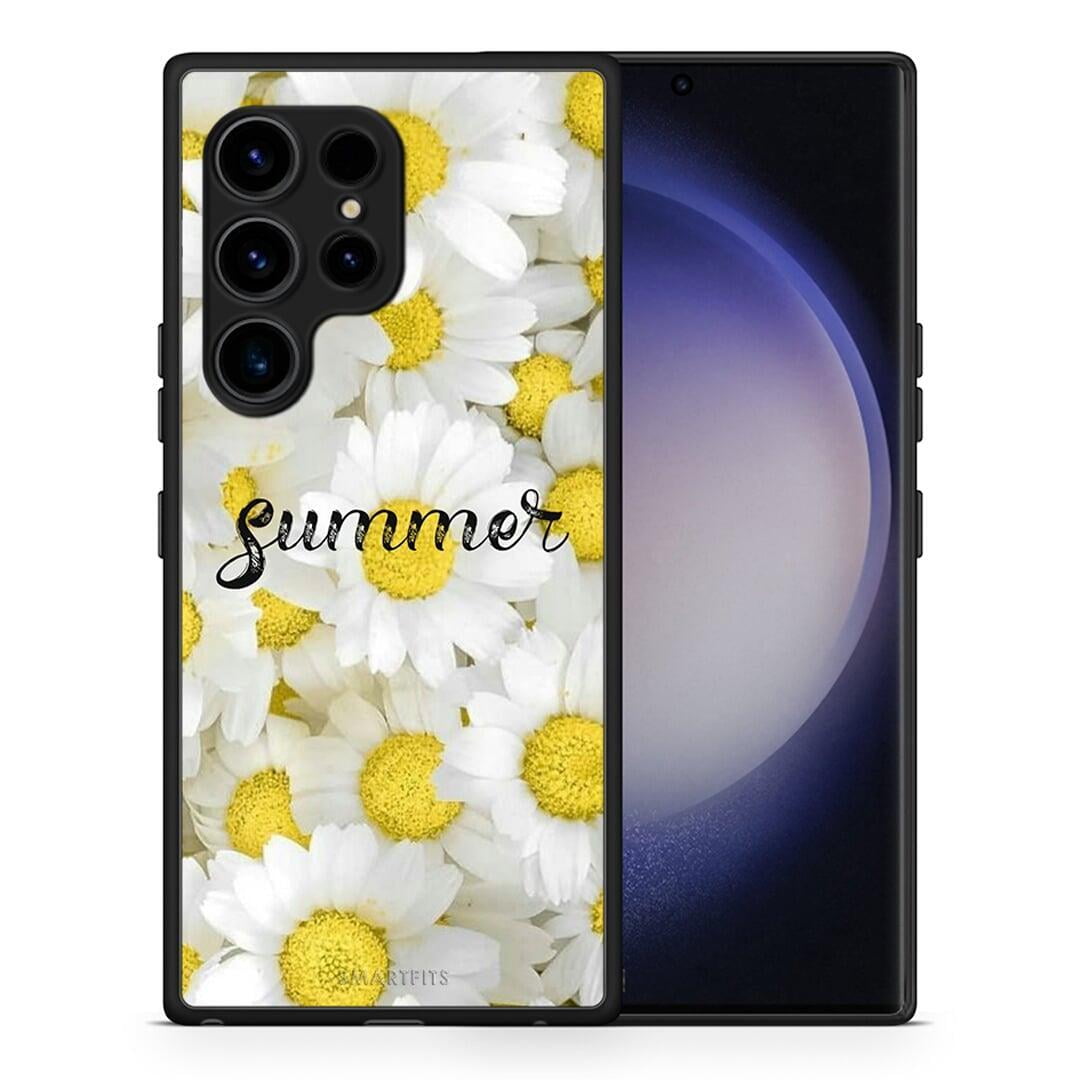 Θήκη Samsung Galaxy S23 Ultra Summer Daisies από τη Smartfits με σχέδιο στο πίσω μέρος και μαύρο περίβλημα | Samsung Galaxy S23 Ultra Summer Daisies Case with Colorful Back and Black Bezels