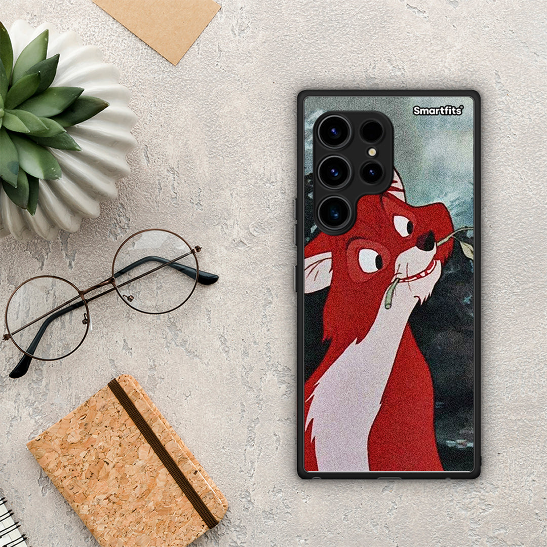 Θήκη Samsung Galaxy S23 Ultra Tod And Vixey Love 1 από τη Smartfits με σχέδιο στο πίσω μέρος και μαύρο περίβλημα | Samsung Galaxy S23 Ultra Tod And Vixey Love 1 Case with Colorful Back and Black Bezels