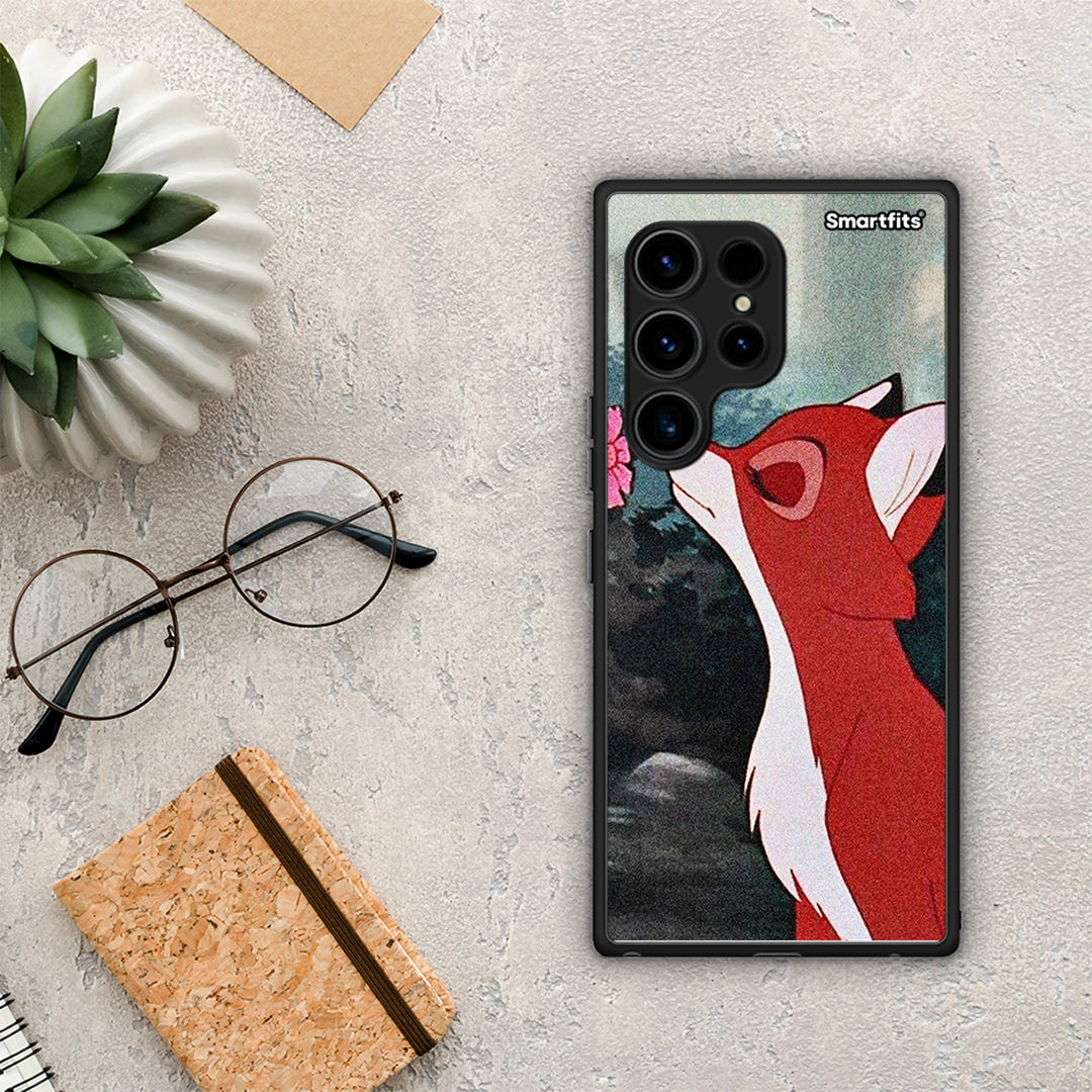 Θήκη Samsung Galaxy S23 Ultra Tod And Vixey Love 2 από τη Smartfits με σχέδιο στο πίσω μέρος και μαύρο περίβλημα | Samsung Galaxy S23 Ultra Tod And Vixey Love 2 Case with Colorful Back and Black Bezels