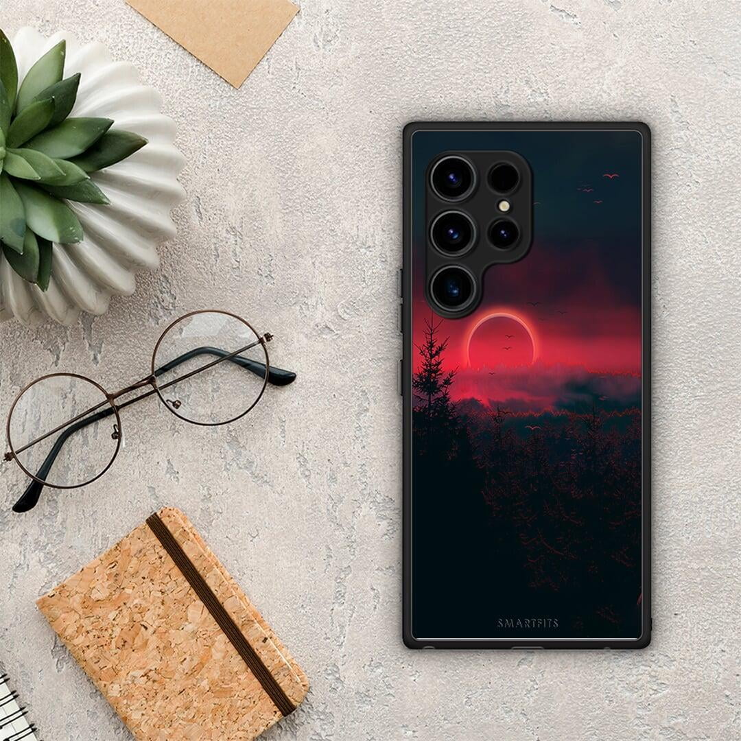 Θήκη Samsung Galaxy S23 Ultra Tropic Sunset από τη Smartfits με σχέδιο στο πίσω μέρος και μαύρο περίβλημα | Samsung Galaxy S23 Ultra Tropic Sunset Case with Colorful Back and Black Bezels