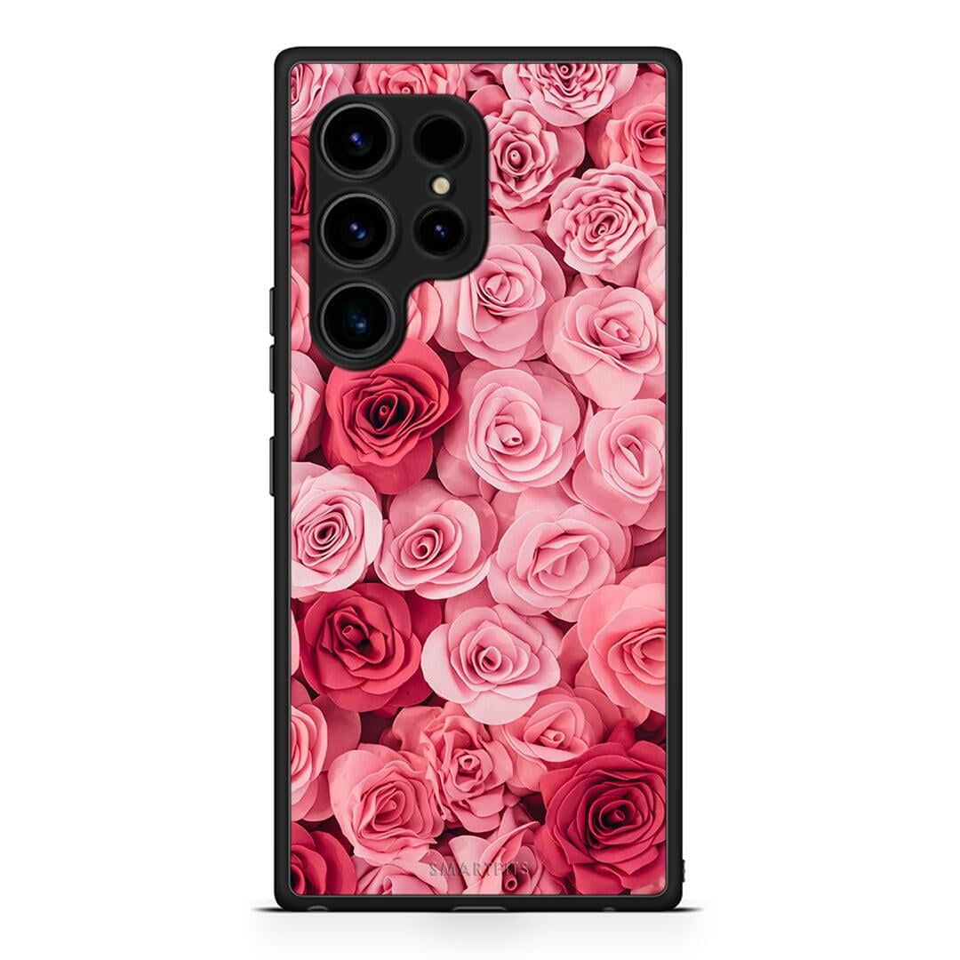 Θήκη Samsung Galaxy S23 Ultra Valentine RoseGarden από τη Smartfits με σχέδιο στο πίσω μέρος και μαύρο περίβλημα | Samsung Galaxy S23 Ultra Valentine RoseGarden Case with Colorful Back and Black Bezels