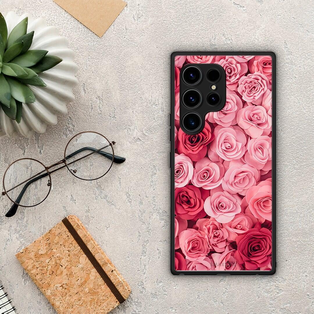 Θήκη Samsung Galaxy S23 Ultra Valentine RoseGarden από τη Smartfits με σχέδιο στο πίσω μέρος και μαύρο περίβλημα | Samsung Galaxy S23 Ultra Valentine RoseGarden Case with Colorful Back and Black Bezels