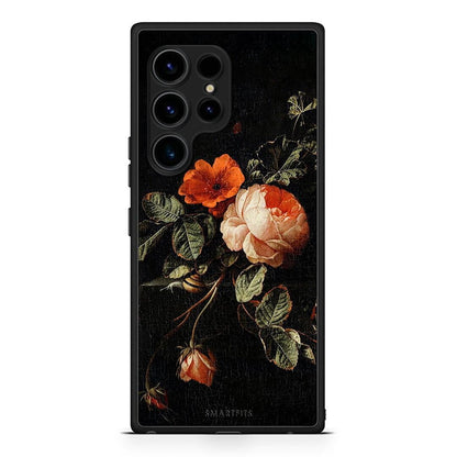 Θήκη Samsung Galaxy S23 Ultra Vintage Roses από τη Smartfits με σχέδιο στο πίσω μέρος και μαύρο περίβλημα | Samsung Galaxy S23 Ultra Vintage Roses Case with Colorful Back and Black Bezels