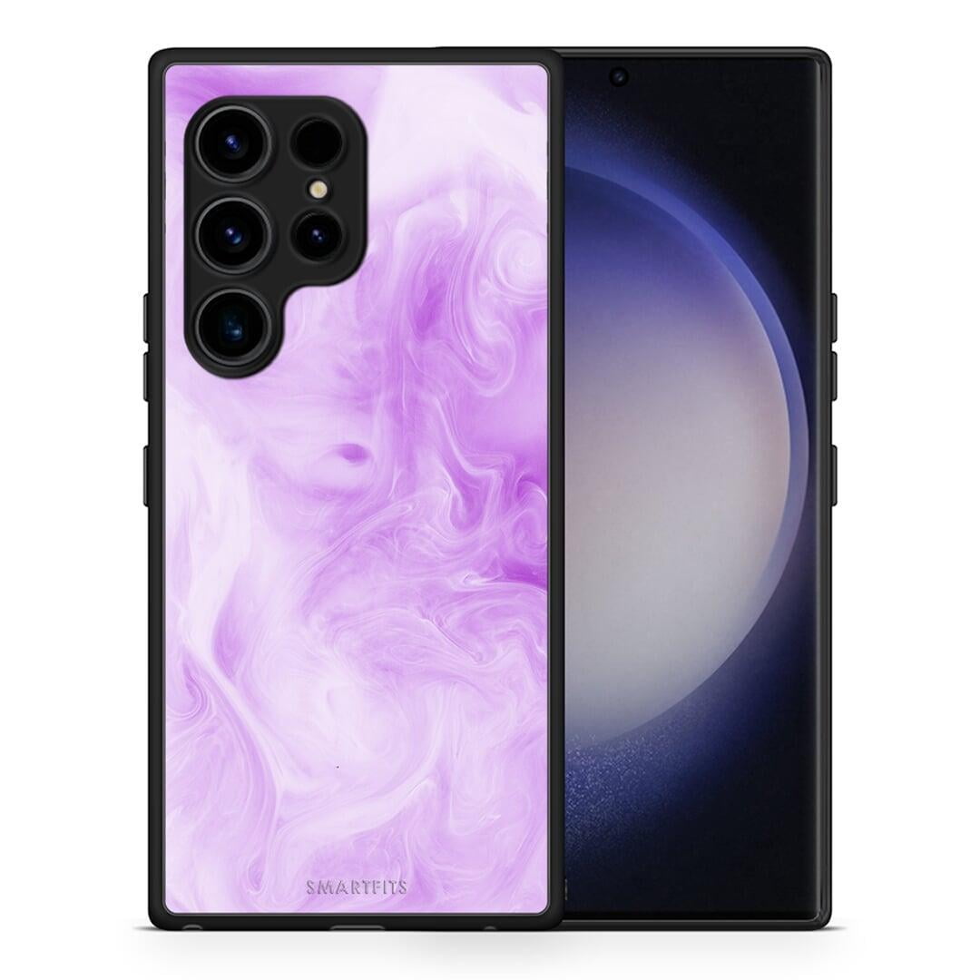 Θήκη Samsung Galaxy S23 Ultra Watercolor Lavender από τη Smartfits με σχέδιο στο πίσω μέρος και μαύρο περίβλημα | Samsung Galaxy S23 Ultra Watercolor Lavender Case with Colorful Back and Black Bezels