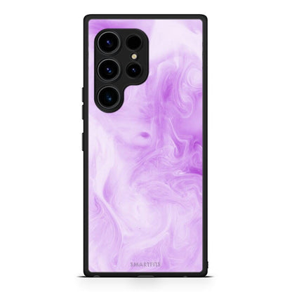 Θήκη Samsung Galaxy S23 Ultra Watercolor Lavender από τη Smartfits με σχέδιο στο πίσω μέρος και μαύρο περίβλημα | Samsung Galaxy S23 Ultra Watercolor Lavender Case with Colorful Back and Black Bezels