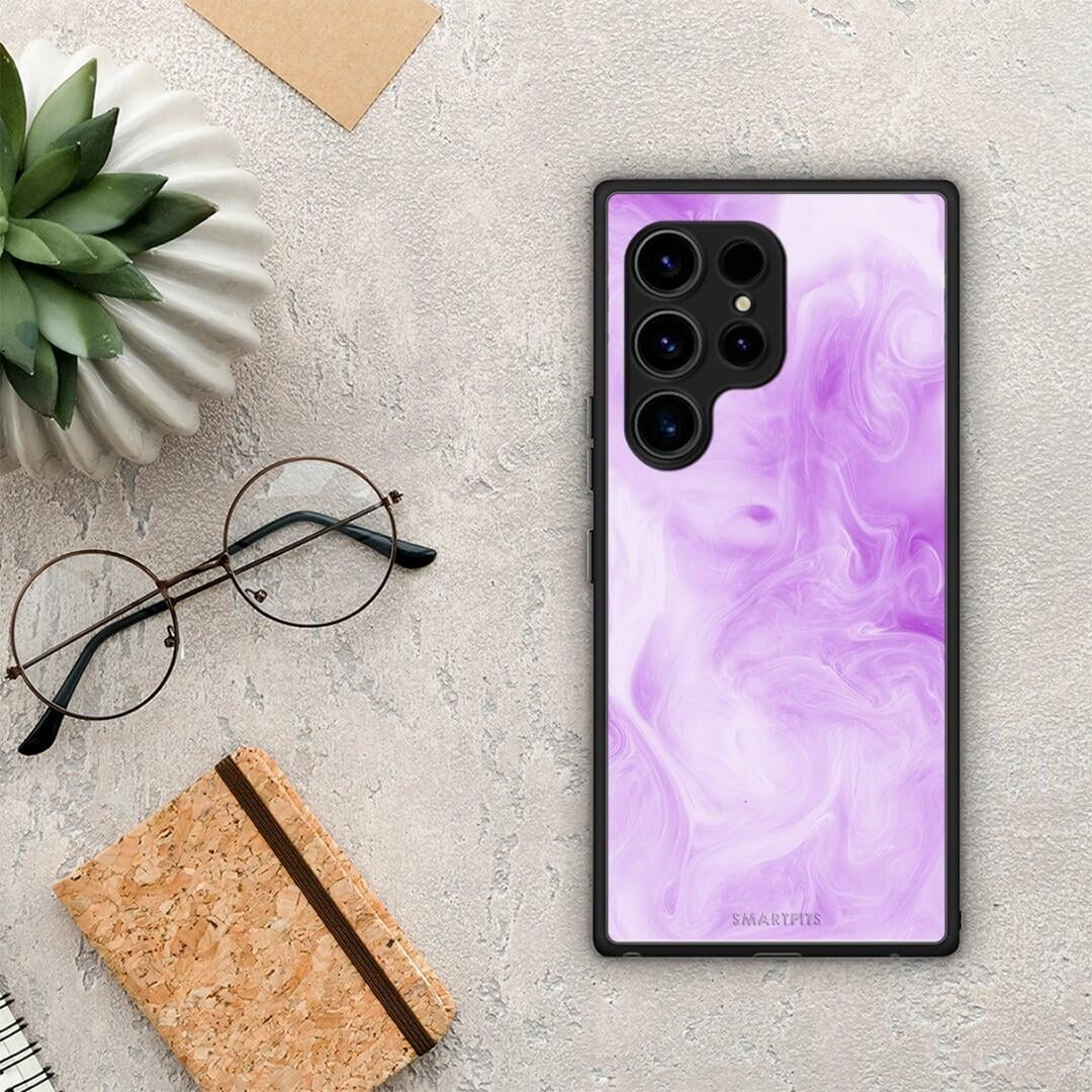 Θήκη Samsung Galaxy S23 Ultra Watercolor Lavender από τη Smartfits με σχέδιο στο πίσω μέρος και μαύρο περίβλημα | Samsung Galaxy S23 Ultra Watercolor Lavender Case with Colorful Back and Black Bezels