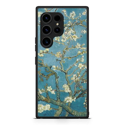 Θήκη Samsung Galaxy S23 Ultra White Blossoms από τη Smartfits με σχέδιο στο πίσω μέρος και μαύρο περίβλημα | Samsung Galaxy S23 Ultra White Blossoms Case with Colorful Back and Black Bezels