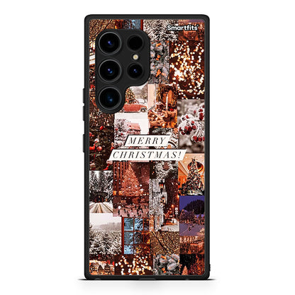 Θήκη Samsung Galaxy S23 Ultra Xmas Collage από τη Smartfits με σχέδιο στο πίσω μέρος και μαύρο περίβλημα | Samsung Galaxy S23 Ultra Xmas Collage Case with Colorful Back and Black Bezels