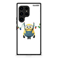 Thumbnail for Θήκη Samsung Galaxy S23 Ultra Xmas Minion Lights από τη Smartfits με σχέδιο στο πίσω μέρος και μαύρο περίβλημα | Samsung Galaxy S23 Ultra Xmas Minion Lights Case with Colorful Back and Black Bezels