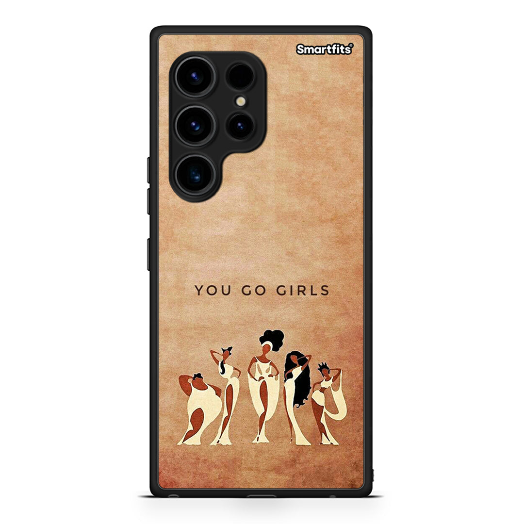Θήκη Samsung Galaxy S23 Ultra You Go Girl από τη Smartfits με σχέδιο στο πίσω μέρος και μαύρο περίβλημα | Samsung Galaxy S23 Ultra You Go Girl Case with Colorful Back and Black Bezels