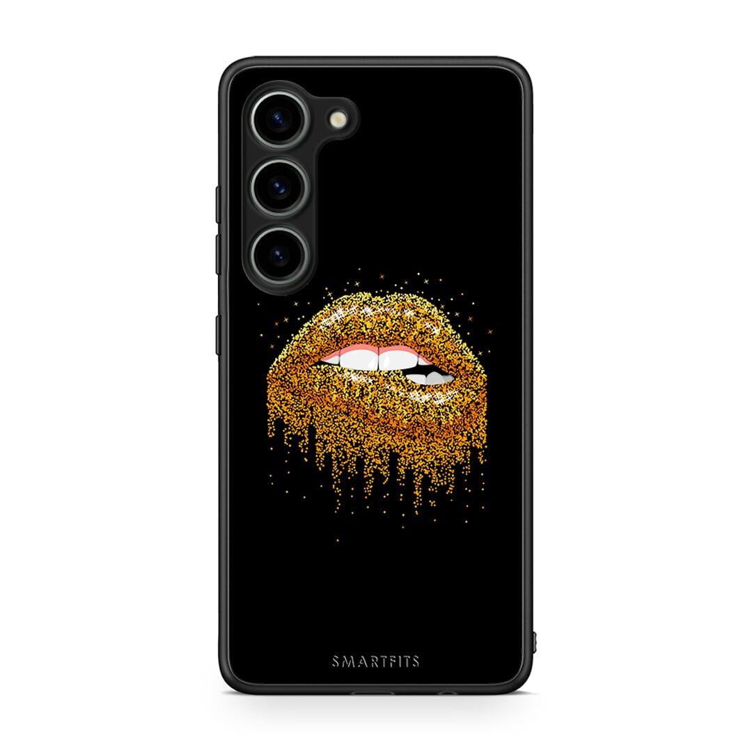 Θήκη Samsung Galaxy S23 Valentine Golden από τη Smartfits με σχέδιο στο πίσω μέρος και μαύρο περίβλημα | Samsung Galaxy S23 Valentine Golden Case with Colorful Back and Black Bezels