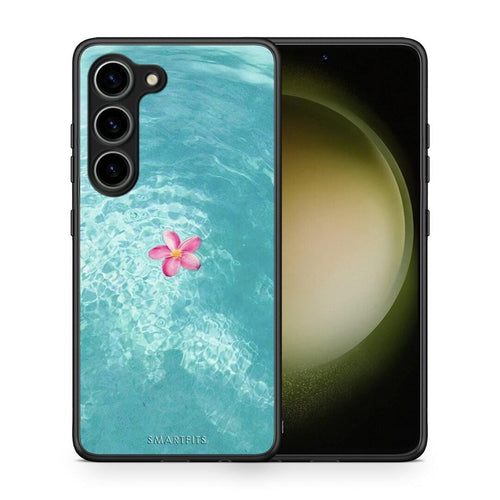 Θήκη Samsung Galaxy S23 Water Flower από τη Smartfits με σχέδιο στο πίσω μέρος και μαύρο περίβλημα | Samsung Galaxy S23 Water Flower Case with Colorful Back and Black Bezels