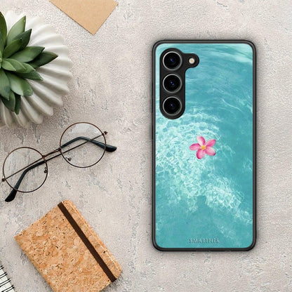 Θήκη Samsung Galaxy S23 Water Flower από τη Smartfits με σχέδιο στο πίσω μέρος και μαύρο περίβλημα | Samsung Galaxy S23 Water Flower Case with Colorful Back and Black Bezels