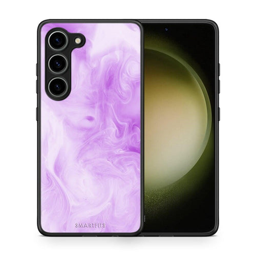 Θήκη Samsung Galaxy S23 Watercolor Lavender από τη Smartfits με σχέδιο στο πίσω μέρος και μαύρο περίβλημα | Samsung Galaxy S23 Watercolor Lavender Case with Colorful Back and Black Bezels