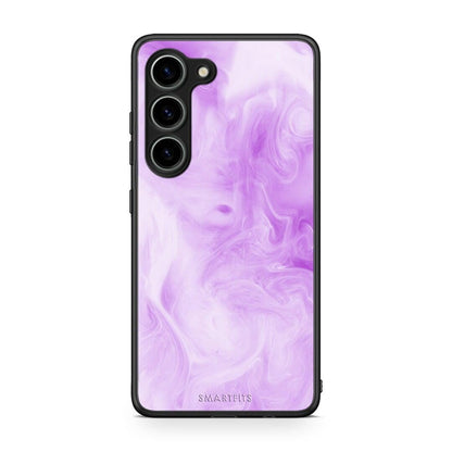 Θήκη Samsung Galaxy S23 Watercolor Lavender από τη Smartfits με σχέδιο στο πίσω μέρος και μαύρο περίβλημα | Samsung Galaxy S23 Watercolor Lavender Case with Colorful Back and Black Bezels