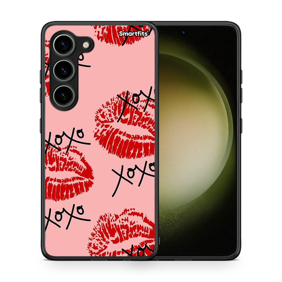 Θήκη Samsung Galaxy S23 XOXO Lips από τη Smartfits με σχέδιο στο πίσω μέρος και μαύρο περίβλημα | Samsung Galaxy S23 XOXO Lips Case with Colorful Back and Black Bezels
