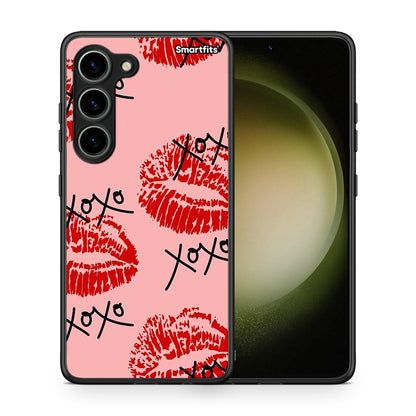 Θήκη Samsung Galaxy S23 XOXO Lips από τη Smartfits με σχέδιο στο πίσω μέρος και μαύρο περίβλημα | Samsung Galaxy S23 XOXO Lips Case with Colorful Back and Black Bezels