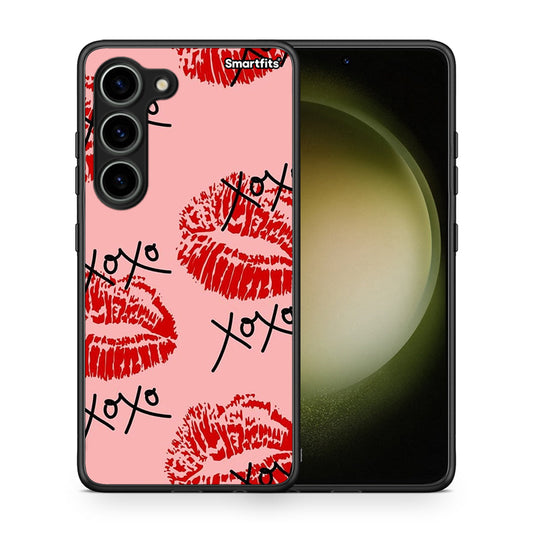 Θήκη Samsung Galaxy S23 XOXO Lips από τη Smartfits με σχέδιο στο πίσω μέρος και μαύρο περίβλημα | Samsung Galaxy S23 XOXO Lips Case with Colorful Back and Black Bezels
